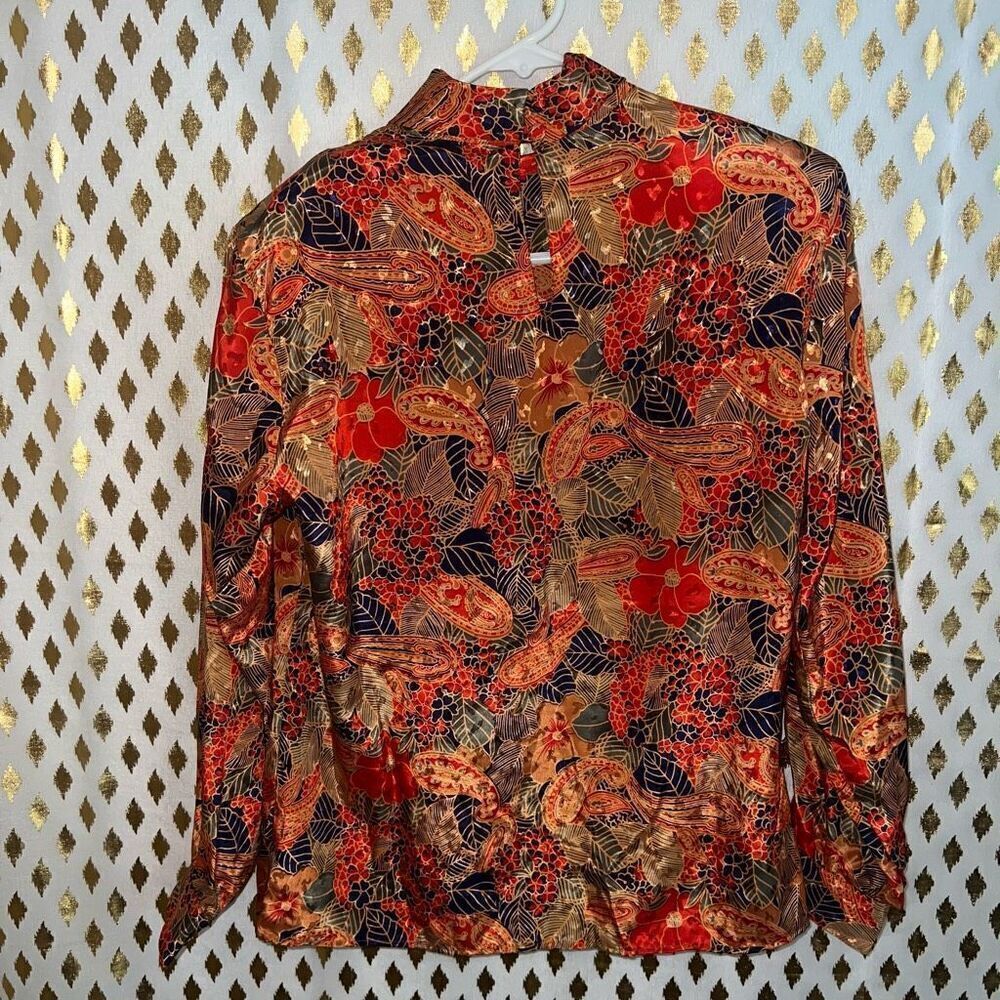 Vintage blouse with shoulder pads petite notations size 8